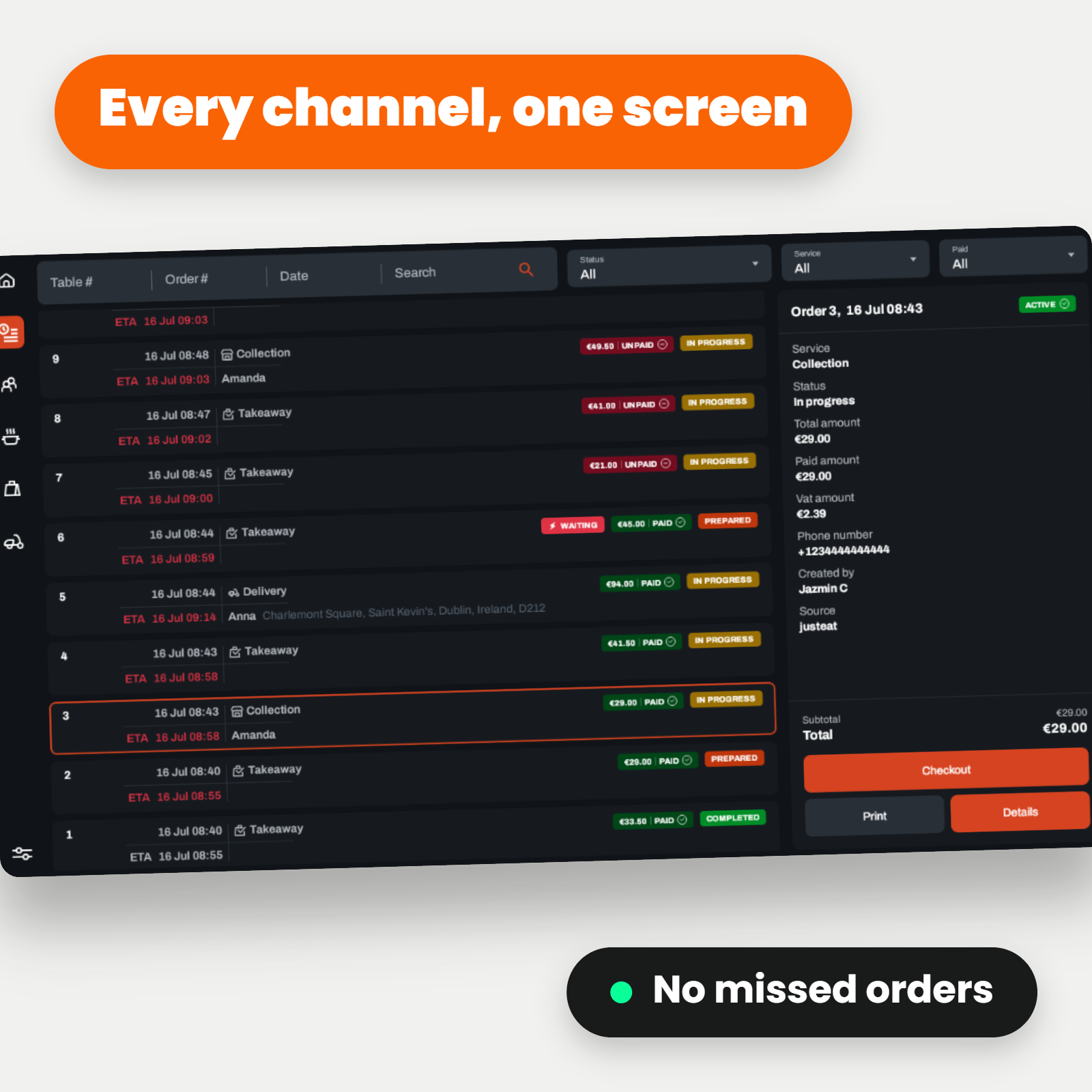 All orders across channels consolidated into one view